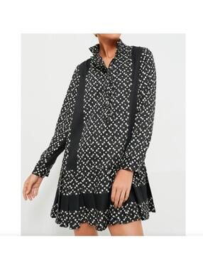 Tuckernuck Black Geo Tate Dress Women’s 3X Classic Preppy Designer